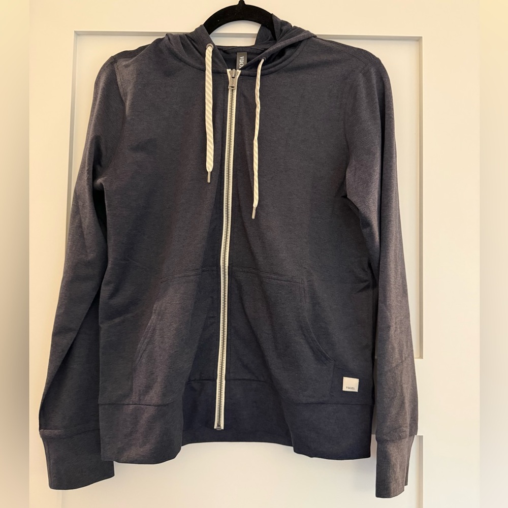 Vuori Women’s Navy Full-Zip Hoodie with Drawstrings